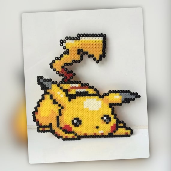 Pikachu pokemon Mini Hama Bead Wall Art/magnet 