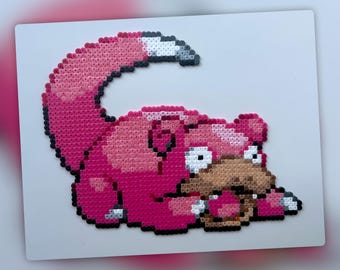 Slowpoke|handmade pixel pokemon|wall art decor|refrigerator magnet|kawaii gamer anime gift|