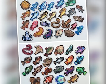 Peces de Stardew Valley - Decoración de pared - Imán - Llavero - Adorno para tarta