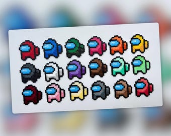 Among Us characters - Mini hama bead - wall art - keyring - magnet - cake topper