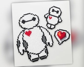Baymax (Big Hero 6 Disney) Mini Hama Bead - decorazione da parete - magnete