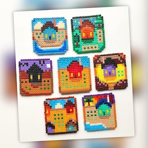 Stardew Valley Farm-kaarten - Mini Hama-kraal - Muurkunst - Magneet - Sleutelring