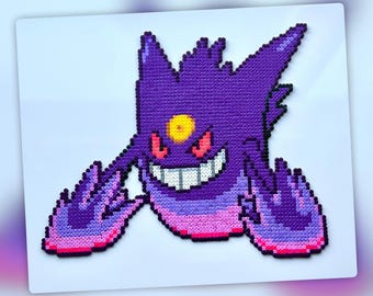 Gengar (Pokemon) Mini hama bead - arte de pared - imán