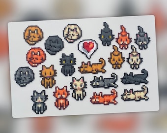 Mascotas de Stardew Valley (Gatos) - Decoración de pared - Imán - Llavero - Adorno para tarta