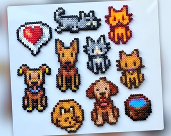 Mascotas de Stardew Valley (Perros y gatos) - Arte de pared - Imán - Llavero - Adorno para tarta