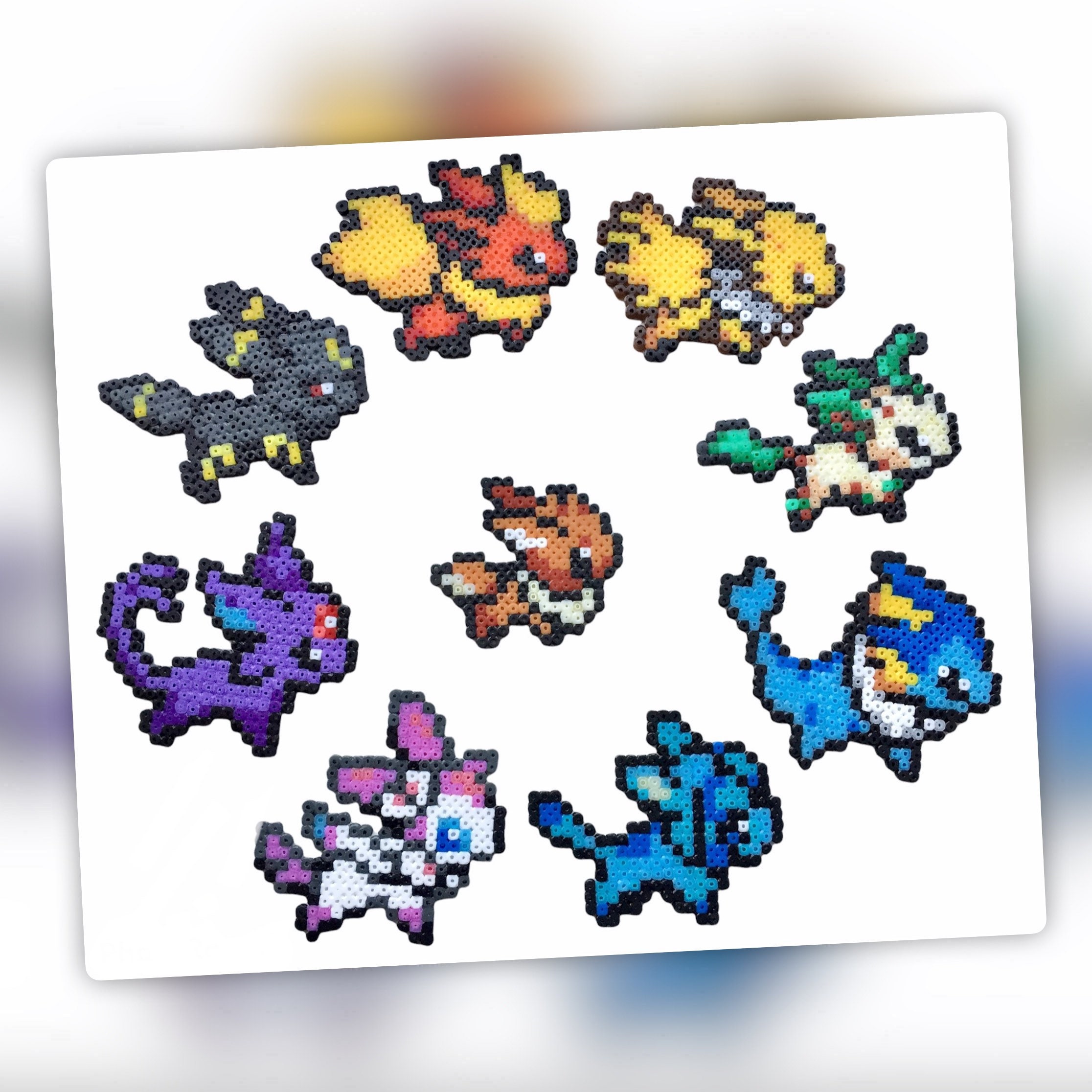 Pixel Art Evoli Et Ses évolutions Eevee Evolutions Pokémon Mini hama art mural porte-clés - Etsy Canada