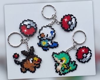 Mini cuentas Hama de Snivy, Tepig y Oshawott (Pokémon) - decoración de pared - llavero - imán - adorno para pastel