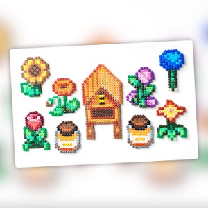 Stardew Valley (Bee hive/flower honey) Mini bead - wall art - magnet - keyring