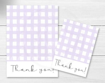 Printable Lavender Thank You Cookie Cards, Baby Shower Mini and Large Cookie Cards, Teacher Appreciation Week Thank You Cookie Card Tags