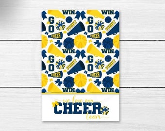 Cheer Team Printable Mini Cookie Card, High School College Cheerleading Printable Flat Lay Note Cards, Cheer Thank You Card