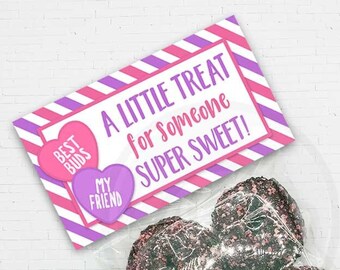 Valentine's Day Candy Bag Toppers for Classroom Valentine Themed Parties, Printable Vday Cookie & Treat Bag Toppers, Galentines Party