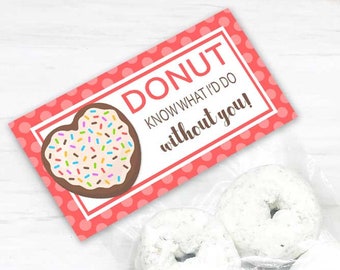 Donut Party Bag Toppers for Birthdays and Teacher Appreciation Week, Doughnut Party Favor bag, Donut Printables, Gifts for Teachers