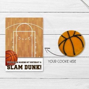 Slam Dunk Birthday Printable Cookie Card, Basketball Theme Birthday Party Decoration Party Mini Cookie Card Instant Download image 2