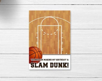 Slam Dunk Birthday Printable Cookie Card, Basketball Theme Birthday Party Decoration Party Mini Cookie Card Instant Download