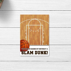 Slam Dunk Birthday Printable Cookie Card, Basketball Theme Birthday Party Decoration Party Mini Cookie Card Instant Download image 1