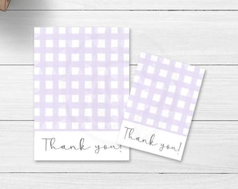 Printable Lavender Thank You Cookie Cards, Baby Shower Mini and Large Cookie Cards, Teacher Appreciation Week Thank You Cookie Card Tags