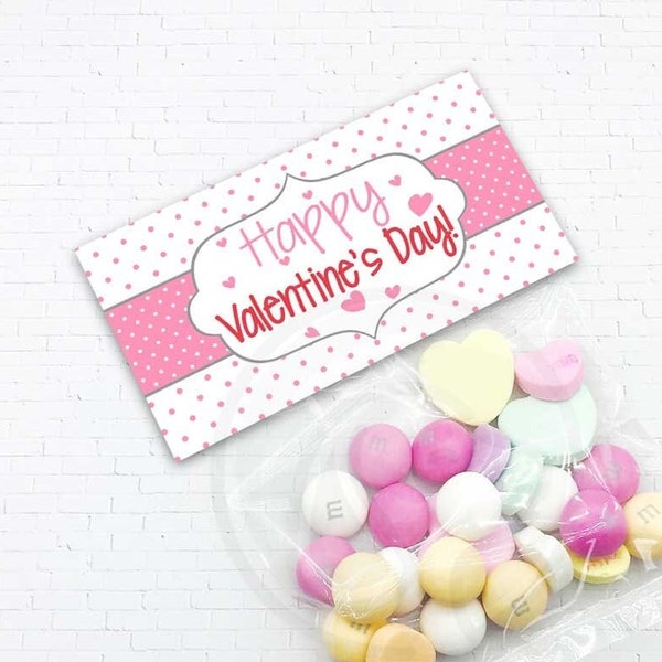 Valentine's Day Candy Bag Toppers for Classroom Valentine Themed Parties, Cookie & Treat Bag Toppers, Printable Valentine's Instant Download