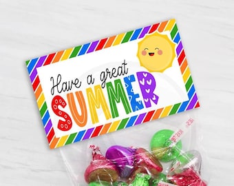 End of School Year Celebration Treat Bag Topper, Gifts for Students, Gifts for Teacher, Rainbow Bag Topper, 3 Sizes Included