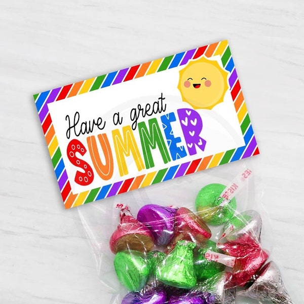 End of School Year Celebration Treat Bag Topper, Gifts for Students, Gifts for Teacher, Rainbow Bag Topper, 3 Sizes Included