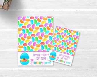 Bright Easter Mini and Large Cookie Card Printable, Treats For Some Bunny Sweet Mini Cookie Cards, Easter Bunny Card Instant Download