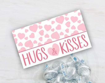 Printable Valentine's Day Treat Bag Topper, DIY Valentine Day Cookie Candy Favor Bag Topper Printable Digital Download, Conversation Hearts