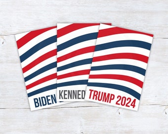 Printable 2024 Trump Biden Kennedy Mini Cookie Cards, Election Day Cookie or Note Cards Instant Download