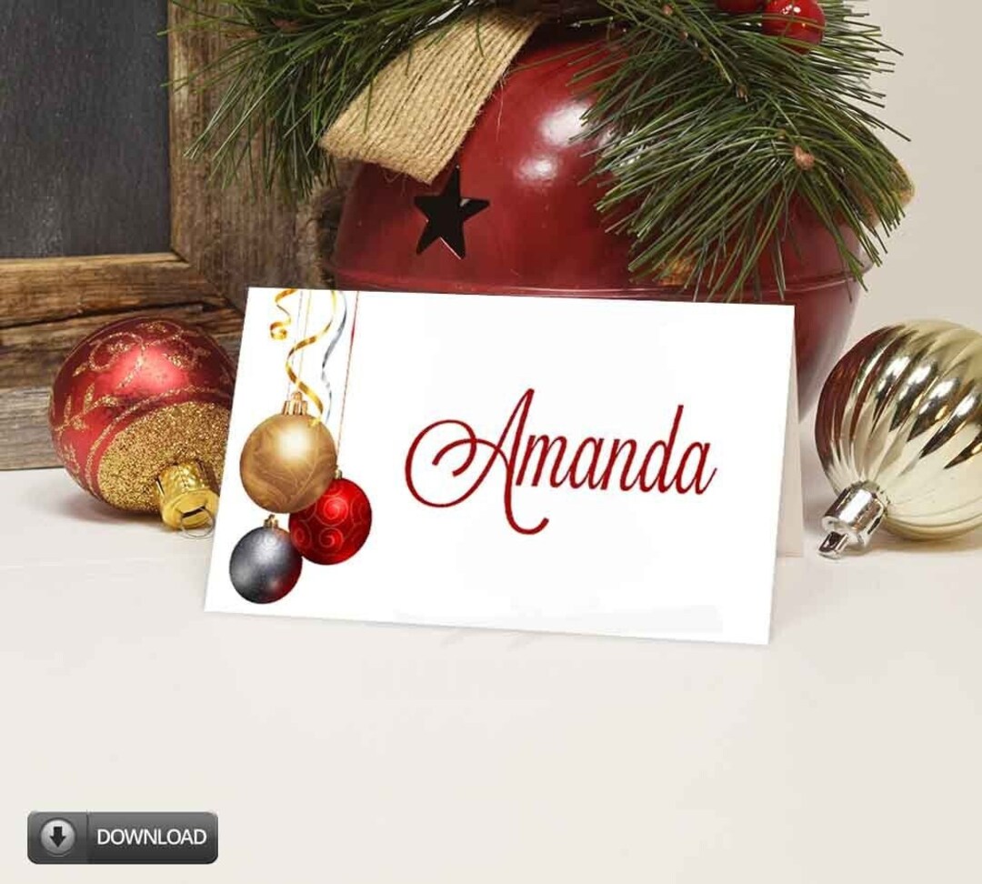 Christmas Ornament Place Cards for Dinner Parties Weddings New Etsy