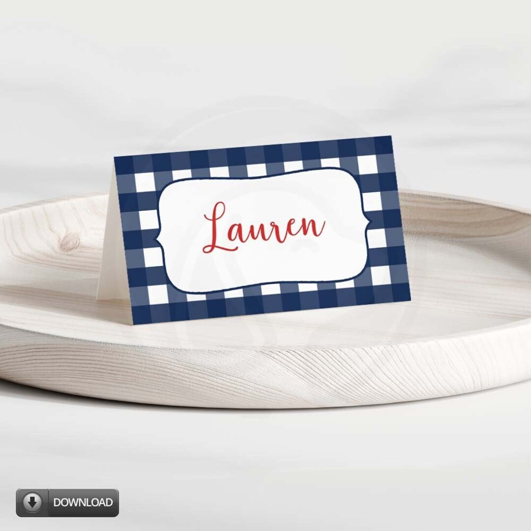 Printable Buffalo Check Place Cards Farmhouse Wedding Place - Etsy