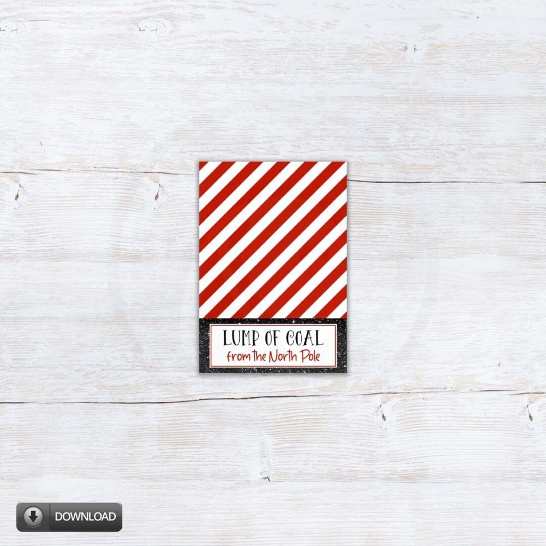 Chirstmas Printable Mini Cookie Cards, Lump of Coal Cookie Card Backer ...