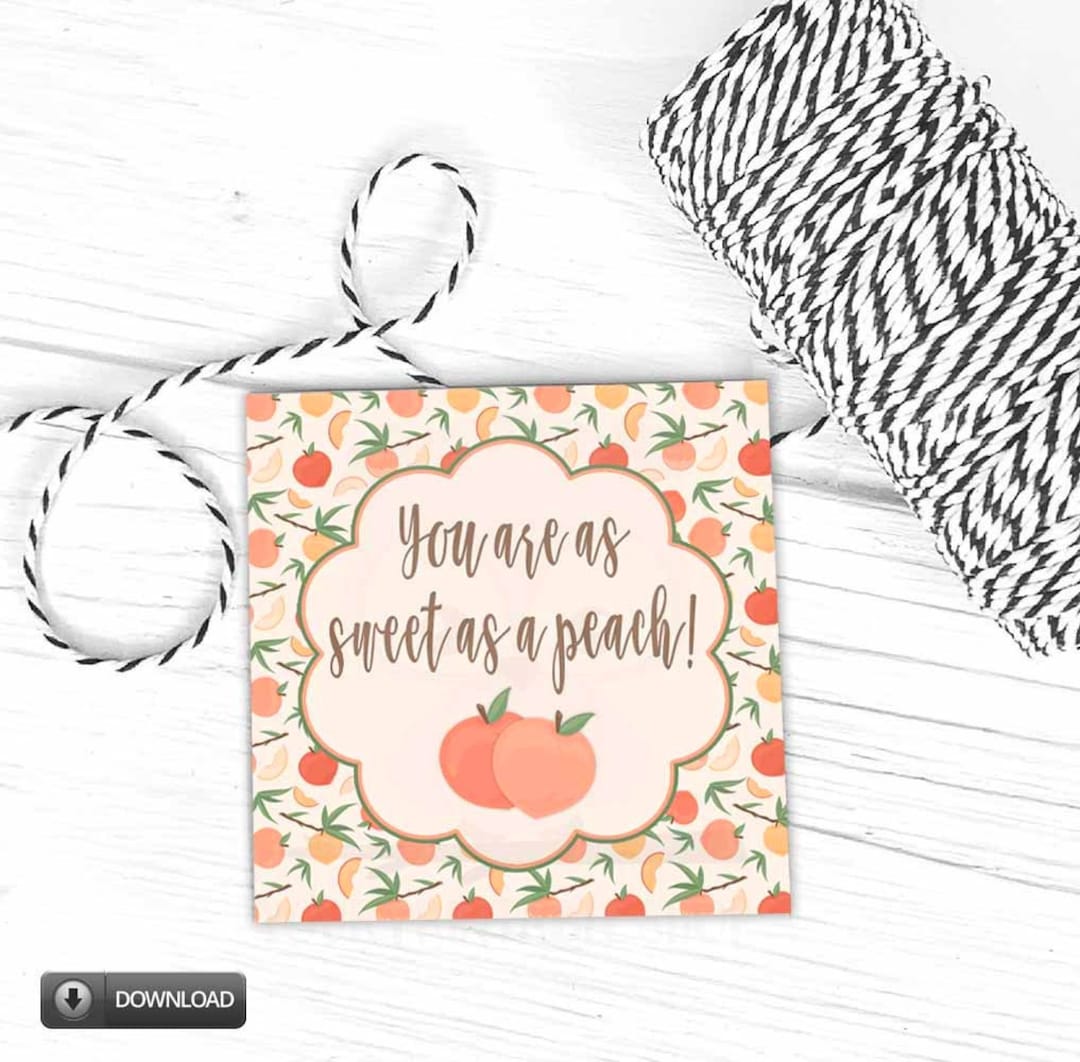 Printable Peach Gift Tags for Bridal Showers Easter Spring & Summer ...