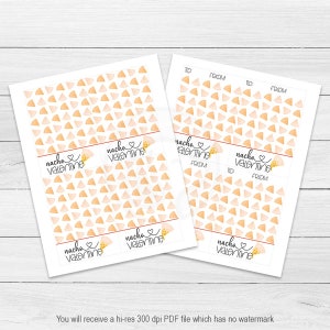 Nacho Valentine Printable Cookie Card Valentine's Day - Etsy