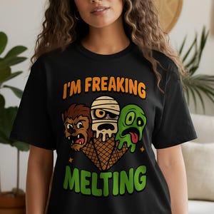 Summerween Melting Monster T-Shirt: Spooky Halloween Ice Cream Tee