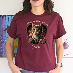 Personalized Shirt For Women, Cat Shirt, T- Shirt, "Cat's Leave Paw Prints", Funny Cat Shirt, Cat Mom Gift, Cat Lover Shirt, Retro Pet Shirt