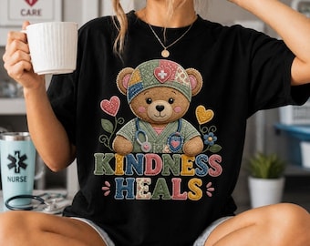 Nurse Bear Kindness Heals Patchwork Teddy Bear (Digital Download)