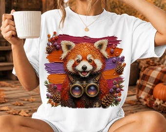 Red Panda Oil Painting PNG Clipart, Impasto Wildlife Art (Digital Download)