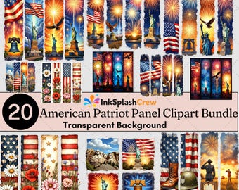 Lot de cliparts patriotiques : aigle américain, drapeau, statue de la liberté (téléchargement numérique)