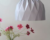 Large Origami Lamp, Grey Hanging Lampshade, Paper Lampshade