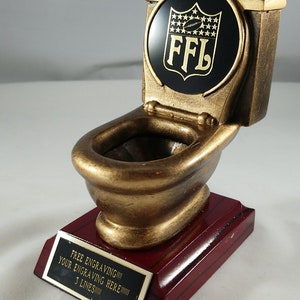 Fantasy Football Last Place Toilet Bowl Trophy Free Engraving