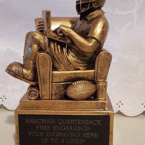 Fantasy Football Armchair Quarterback Trophy/award Free Etsy