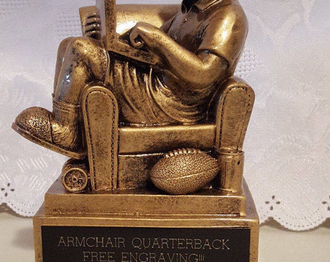 Fantasy Football Armchair Quarterback Trophy/award Free Etsy