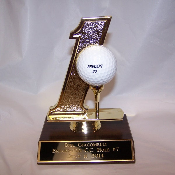 Hole In One Golf Ball Holder Trophy-FREE ENGRAVING! Free Shipping!