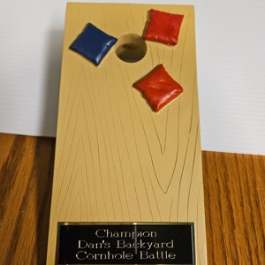 Corn Hole Resin Trophy Bean Bag Toss Trophy Award - FREE ENGRAVING