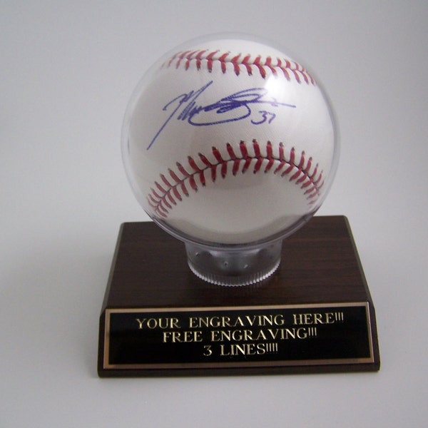 Baseball Home Run Trophy Ball Holder Protective Display Case-Free Engraving! Free Shipping!