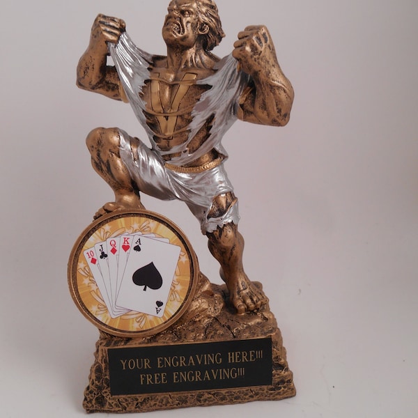 Poker/Texas Hold Em Hulk Monster Individual Trophy Award - FREE ENGRAVING!!!!