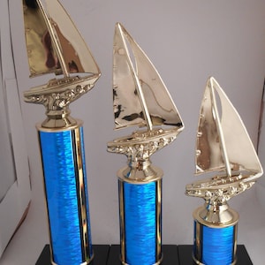 3 Raingutter Regatta/Sailing/Sailboat 1-2-3 Trophies Free Engraving!