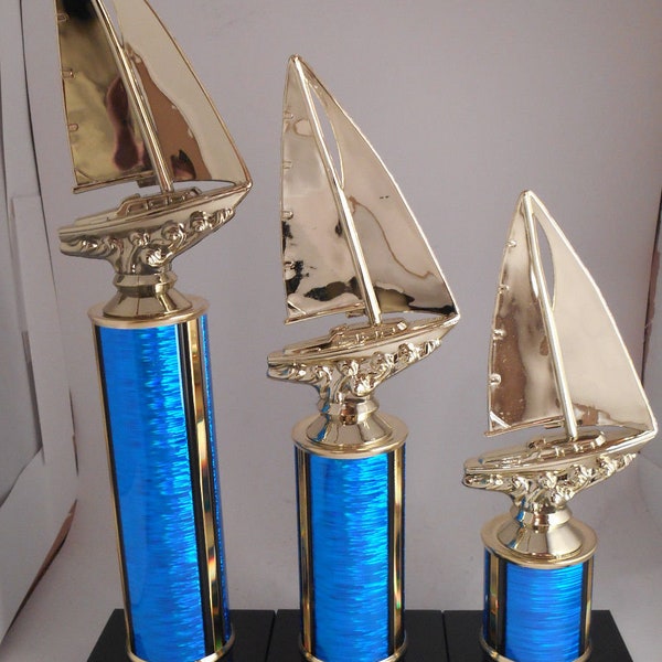 3 Raingutter Regatta/Sailing/Sailboat 1-2-3 Trophies Free Engraving!