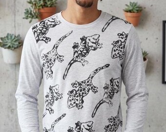 Crested Gecko Shirt-Light Heather Grey