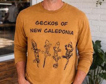 Camiseta de manga larga con geckos de Nueva Caledonia