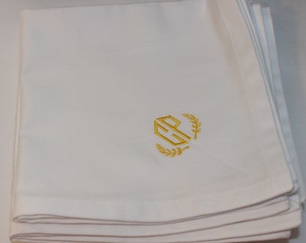 Serviettes de table – Lot de six 34 x 34 cm monogrammés LIVRAISON GRATUITE