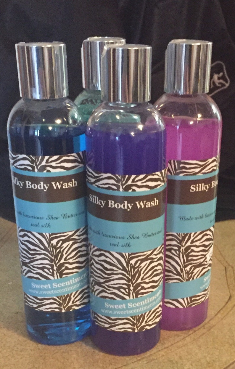 Dead Sea Salt Body Wash made with real silk and Aloe Vera. Etsy